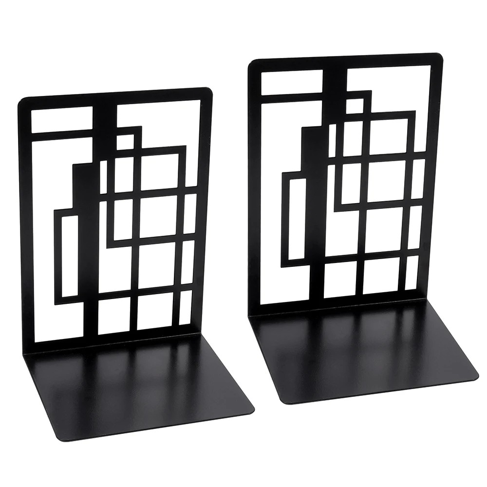 

Creative space with irregular geometric book shelves, home decoration with student desk racks, and school stationery supplies.