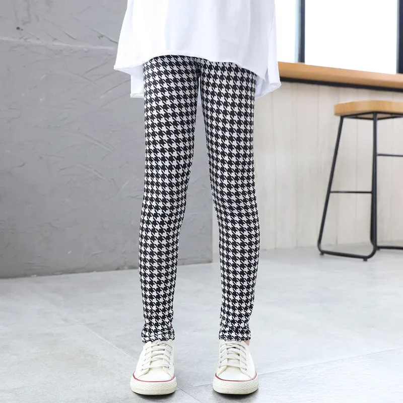 Spring  Autumn Thin Girl Leggings Kids Fashion Pants Teen Student Soft Wild Tight For Summer 3-12 Years Children Casual Trousers