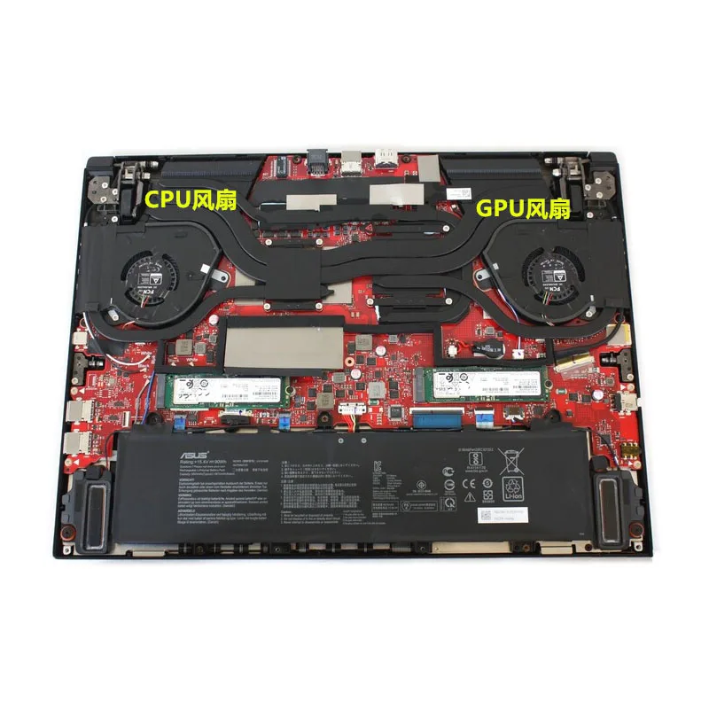 Neue Laptop CPU GPU Lüfter Kühler Kühler Für Asus ROG 5 Zephyrus Duo 15 GX551 SE GX551SE GX551QS DC12V 1A 4pins