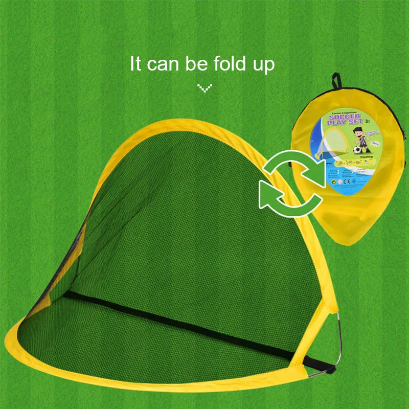 2Pcs Soccer Football Goal Net Kit Set Foldable Training Goal Net Tent Kids Indoor Outdoor Play Toys