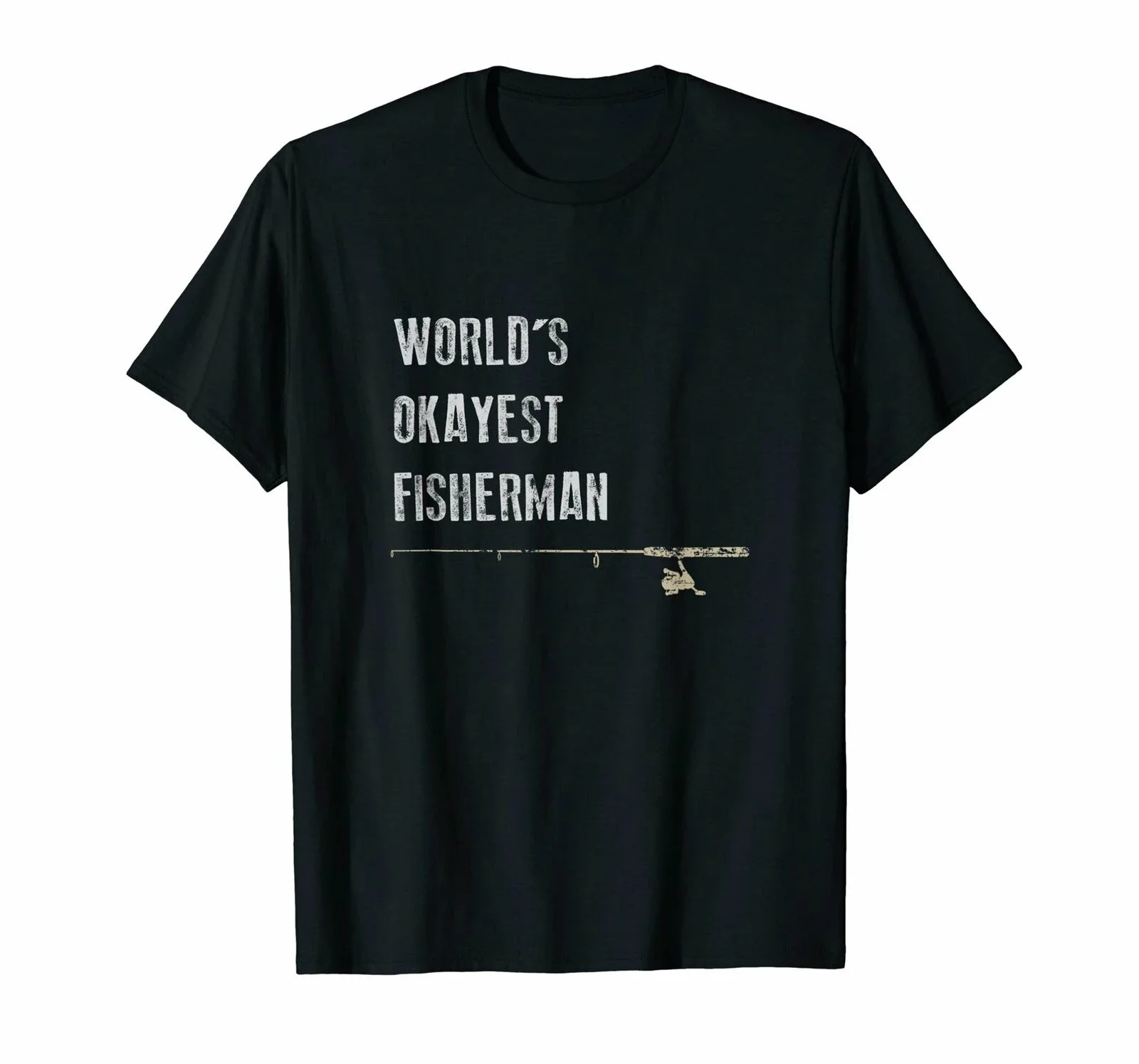 

World's Okayest Fisherman Funny Fishing Angler Gift T-Shirt 100% Cotton O-Neck Short Sleeve Casual Mens T-shirt Size S-3XL