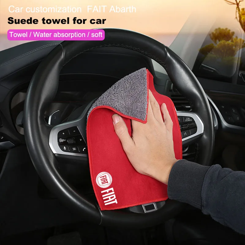 Toalla de microfibra, accesorios para el cuidado de limpieza del coche, para Fiat Abarth 500 Tipo Punto Ducato Stilo Palio Bravo