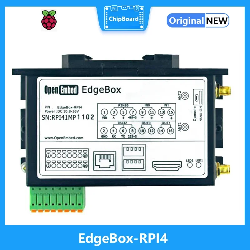 

EdgeBox-RPI4 OpenEmbed Raspberry Pi 4b Шлюз Lora Промышленный компьютер 4G Интернет вещей Linux Человеко-машинный интерфейс
