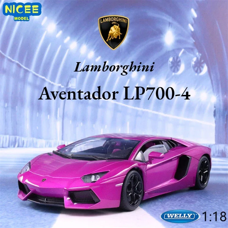 WELLY 1:18 Lamborghini Aventador LP700-4 sports car Diecast Car Metal Alloy Model Car Children's toys collection gifts B243