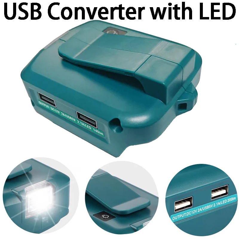 

Adapter Working lamp for Makita Battery Can Be Used for Lighting with 1.5A USB Charging Port for Easy and Fast Charging ADP05