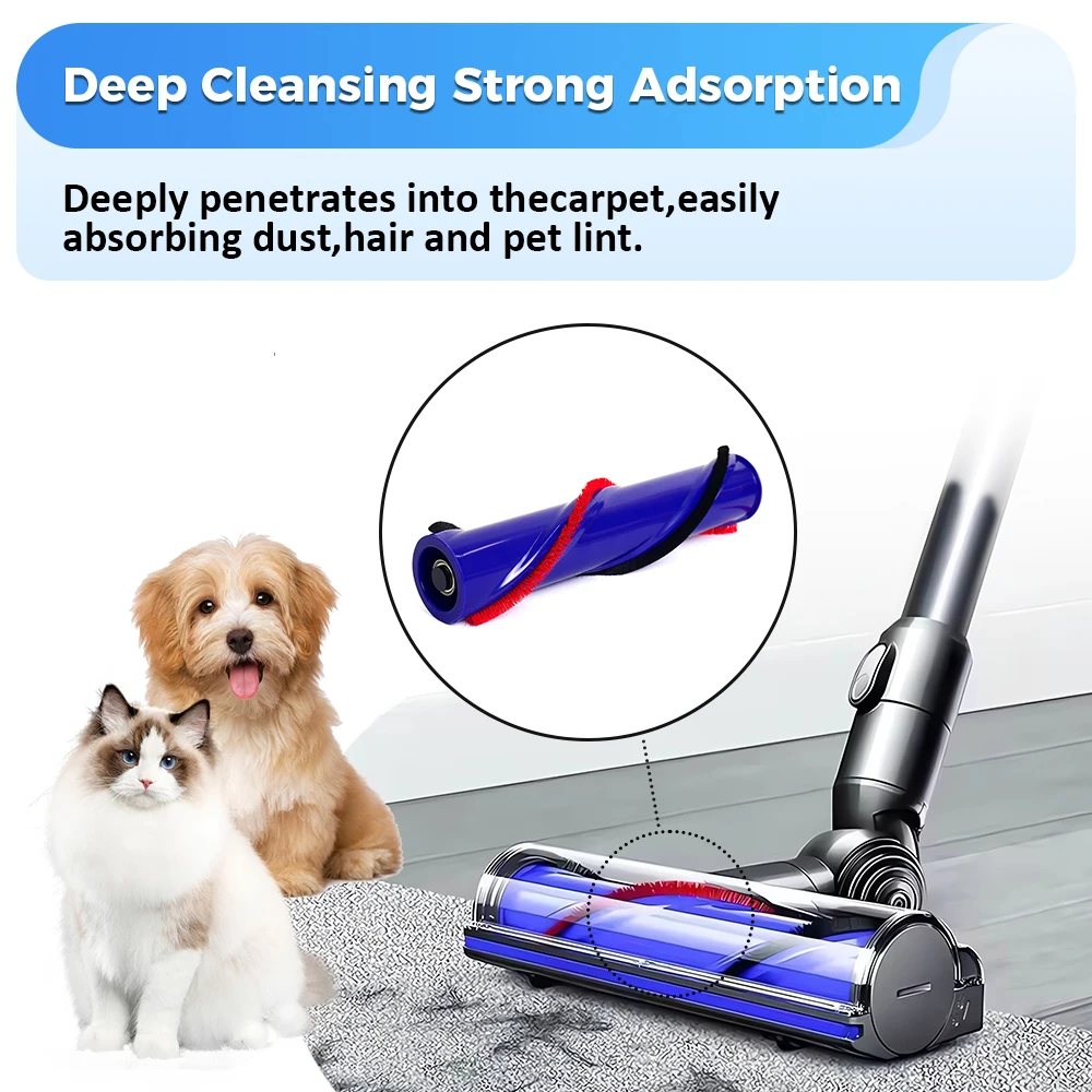 Roller Bar Replacement Accessories For Dyson V6 V7 V8 V10 V11 Vacuum Cleaner Spare Part Soft Roller Brush Carpet Brushroll Bar