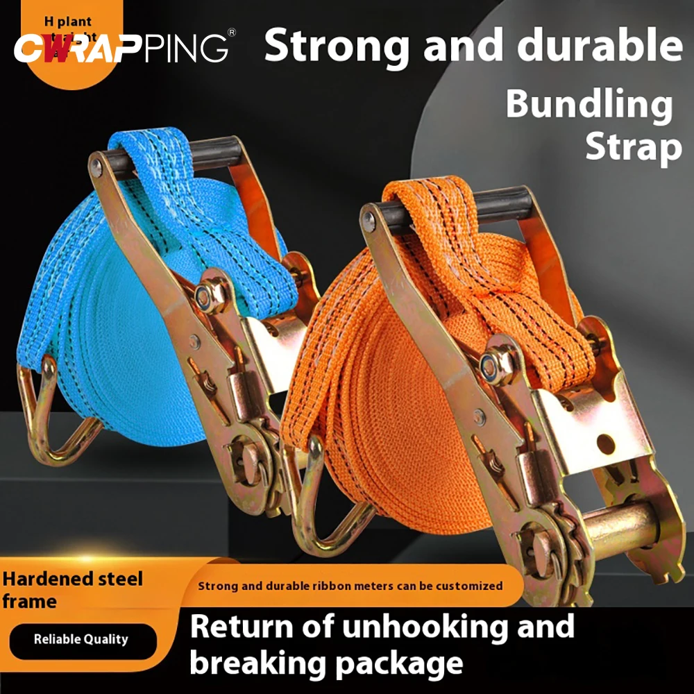Car Tension Rope Tightener Cargo Packing and Fixing Tow Strap Claw Lorry Lashing Truck Binding Ratchet Strap for Car Accessories