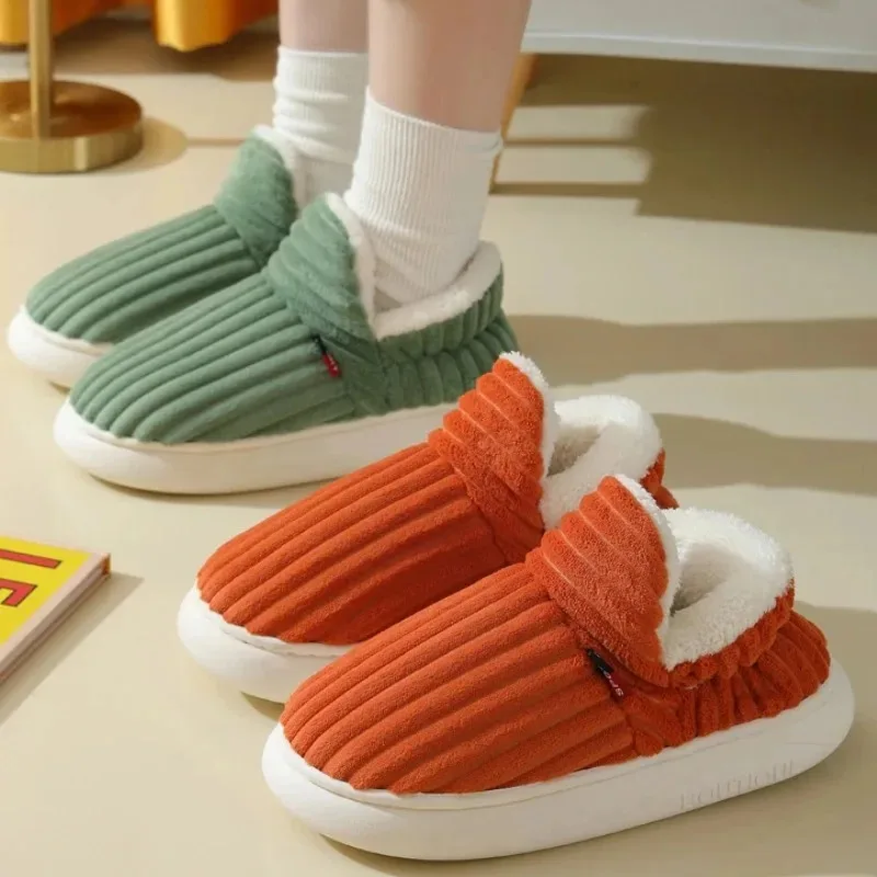 

Warm Furry House Slippers Women Men Winter New Fashion Comfort Plush Slippers Home Indoor Outdoor Soft Thick Sole Cotton Shoes