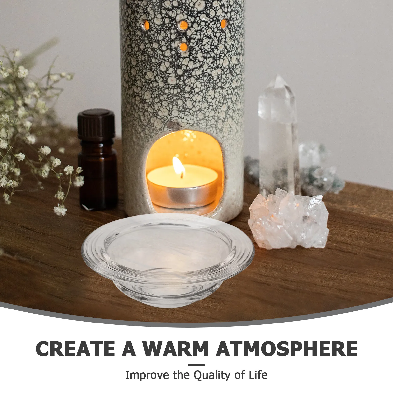 4 個の透明ガラスワックスバーナー交換用皿アロマセラピーワッ - Home Fragrance Wax Melts のレビューと価格