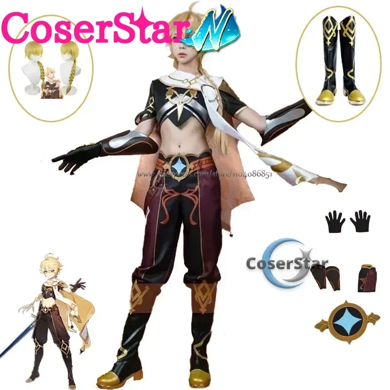 

CoserStar-N In Stock Aether Cosplay Costume GenshinImpact Full Set Outfis Role Playing Suit Aether Cosplay Wig Shoes Prop