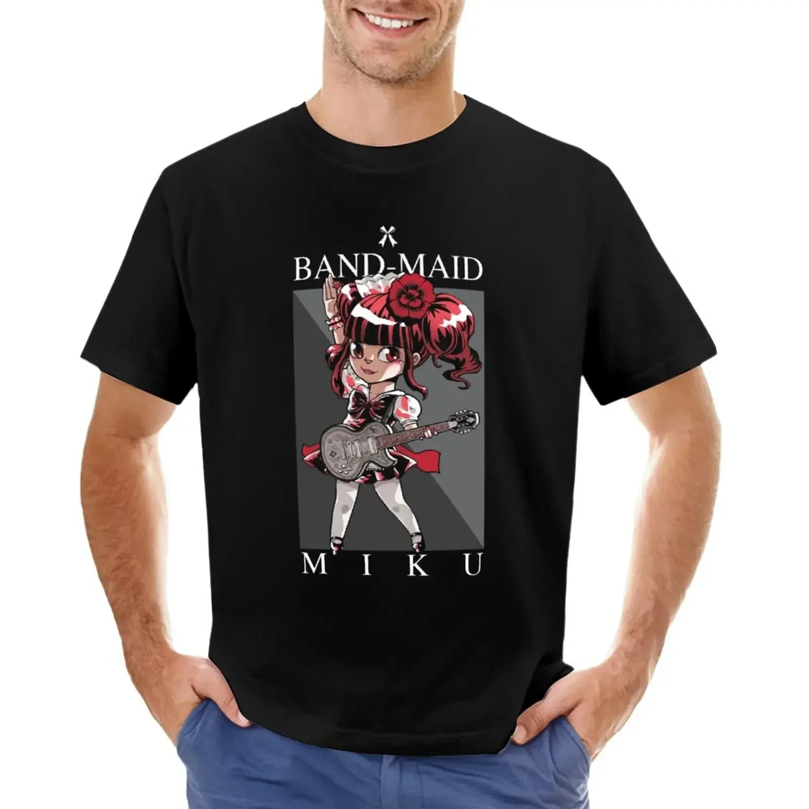 Band Maid - Miku and Six String T-Shirt anime vintage plus size tops graphics T-shirts for men cotton