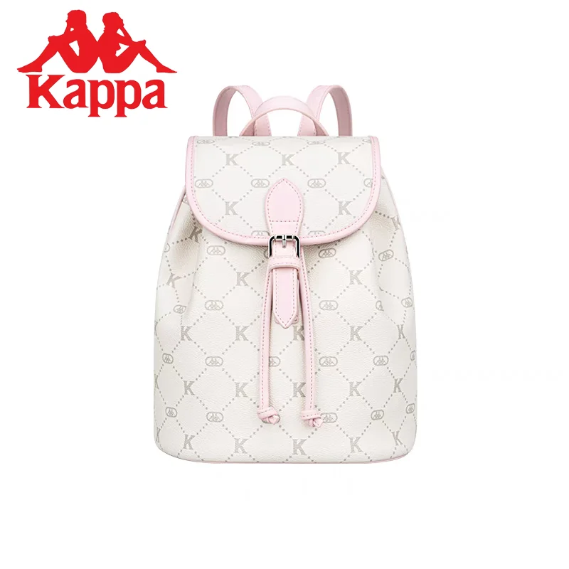 

Kappa 2025 New Product Women's Backpack Fashionable Versatile Style Student Schoolbag Leather Texture Large Capacity Backpack