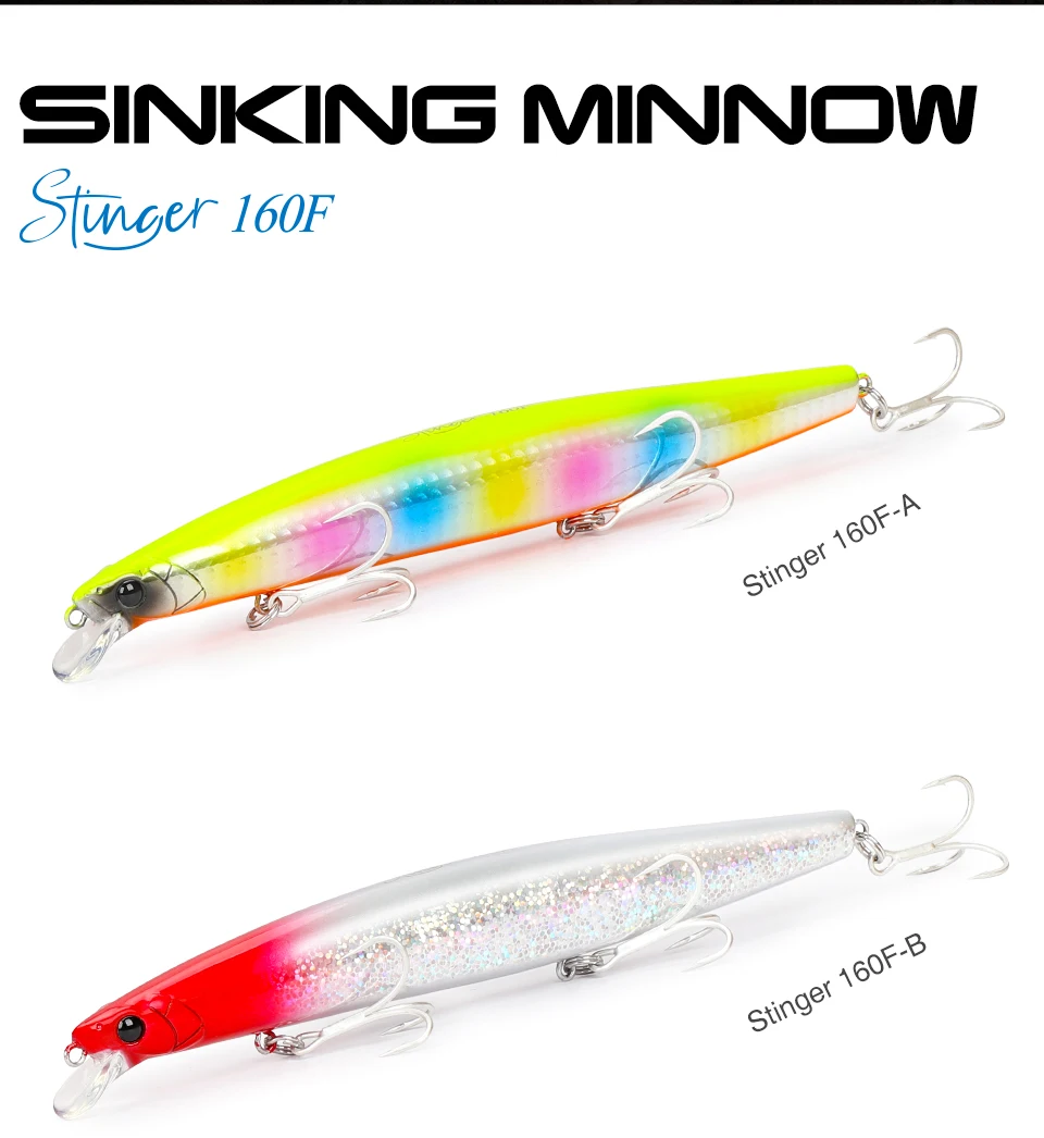 TSURINOYA 160F Schwimmender Minnow-Angelköder STINGER 163 mm 31 g Langer Wurf Künstlicher Seebarsch Salzwasser Große harte Köder – Detail 18