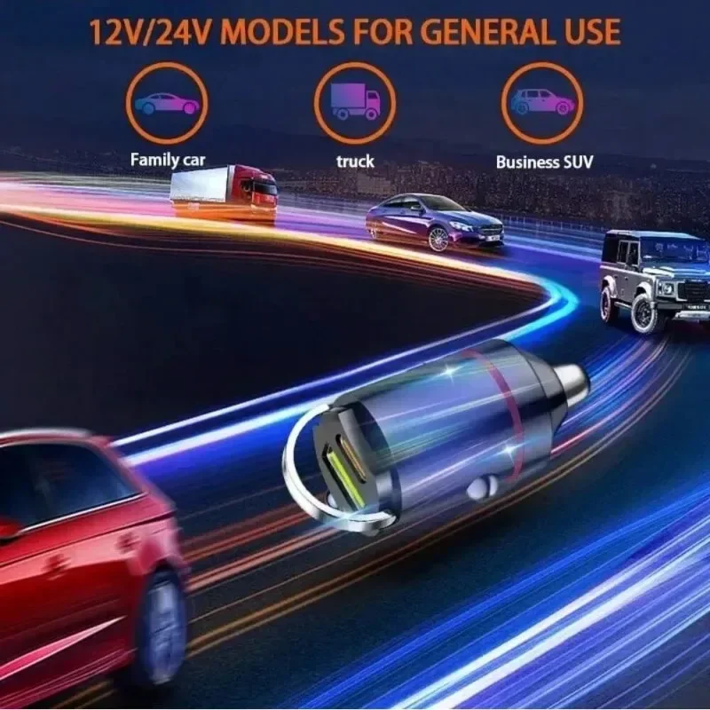 Cincin Tarik Mobil Baru Pengisian Super Cepat Mini Tersembunyi PD + Port USB Pengisi Daya Mobil Multifungsi Peralatan Listrik Mobil