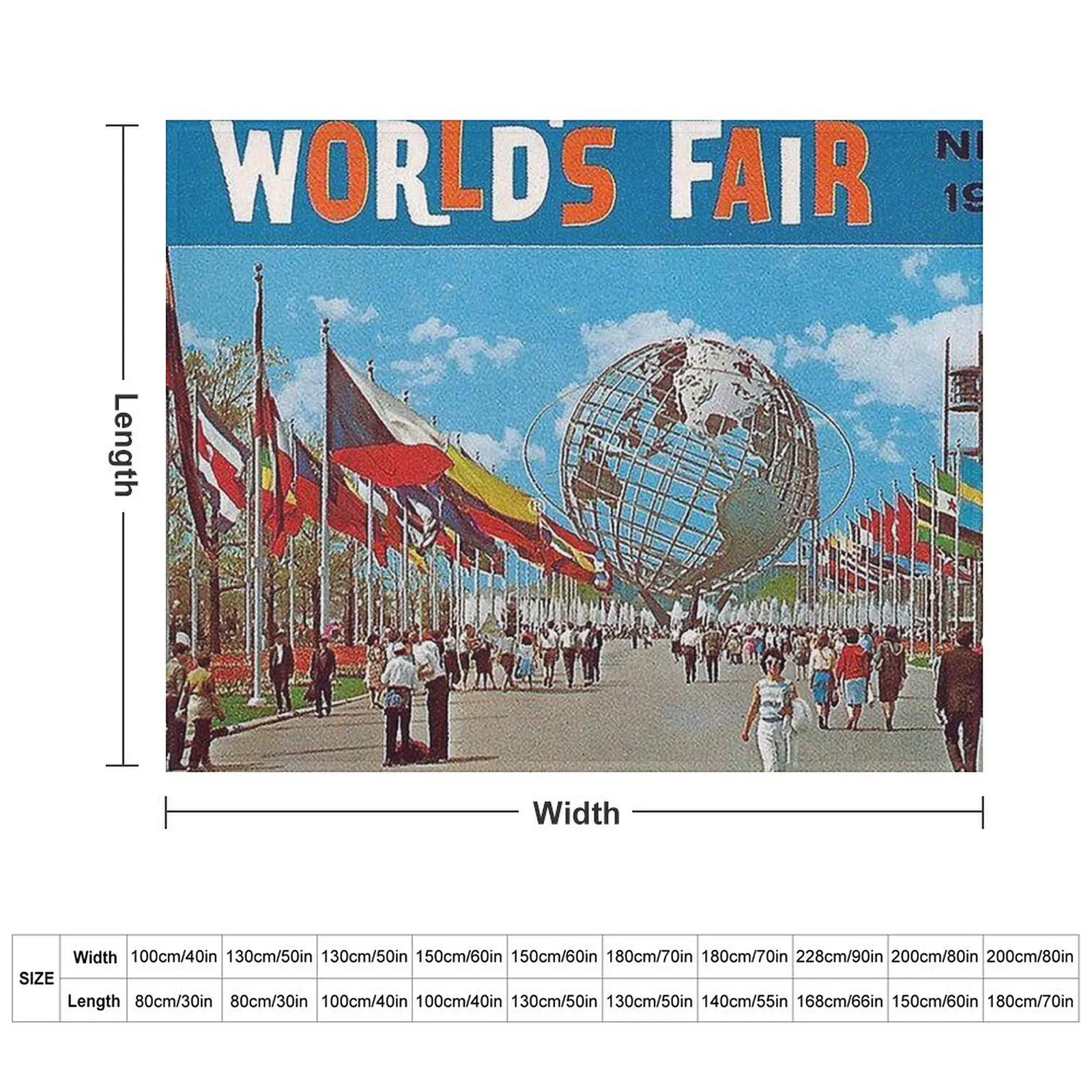 1964 new york worlds fair poster,vintage poster,unisphere,flushing meadows,nyc,vintage travel posters,mcm,mid cent Throw Blanket