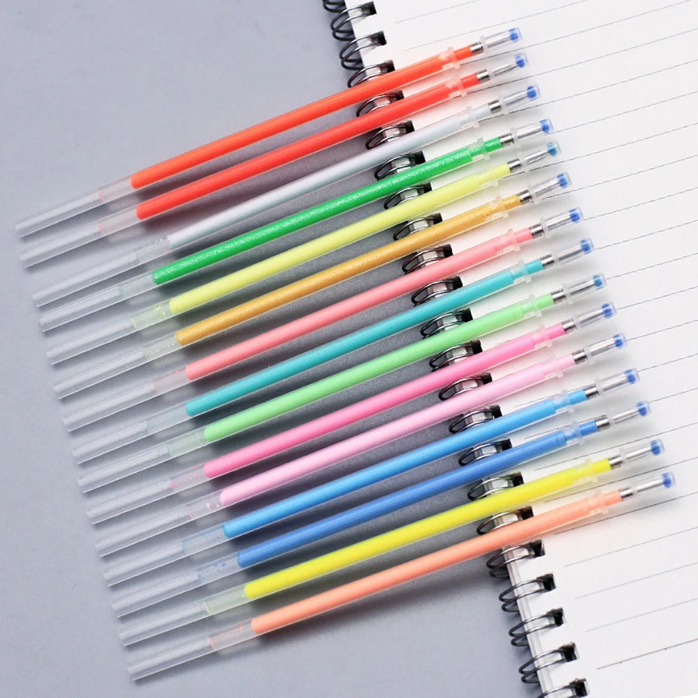 

100 Random Color Refills Gel Pens for Metallic Glitter Colored Pencils Ink Bagged