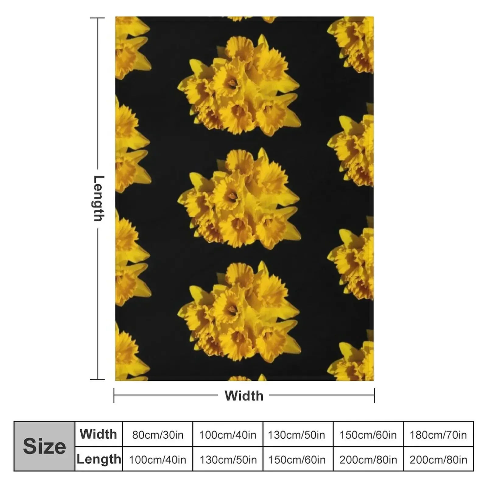 New Bunch of yellow Daffodils Throw Blanket couch cozy soft plush fuzzy picnic outdoor blanket