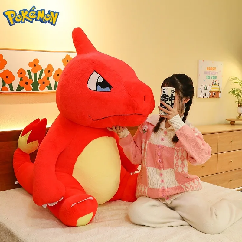

100/120CM Big Size Charmander Plushies Pokemon Peluche Cartoon Anime Kawaii Ornament Plush Comfortable Soft Doll Children Gift