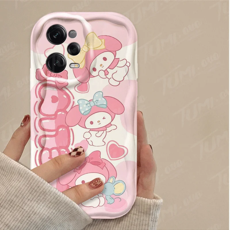 Urocze etui na telefon Sanrio Hello Kitty Wave do Xiaomi Redmi Note 13 12 Pro Plus 4G 5G 12S 12R 11 11S 10 10S 9S 7 8 9 Pro Max pokrowiec