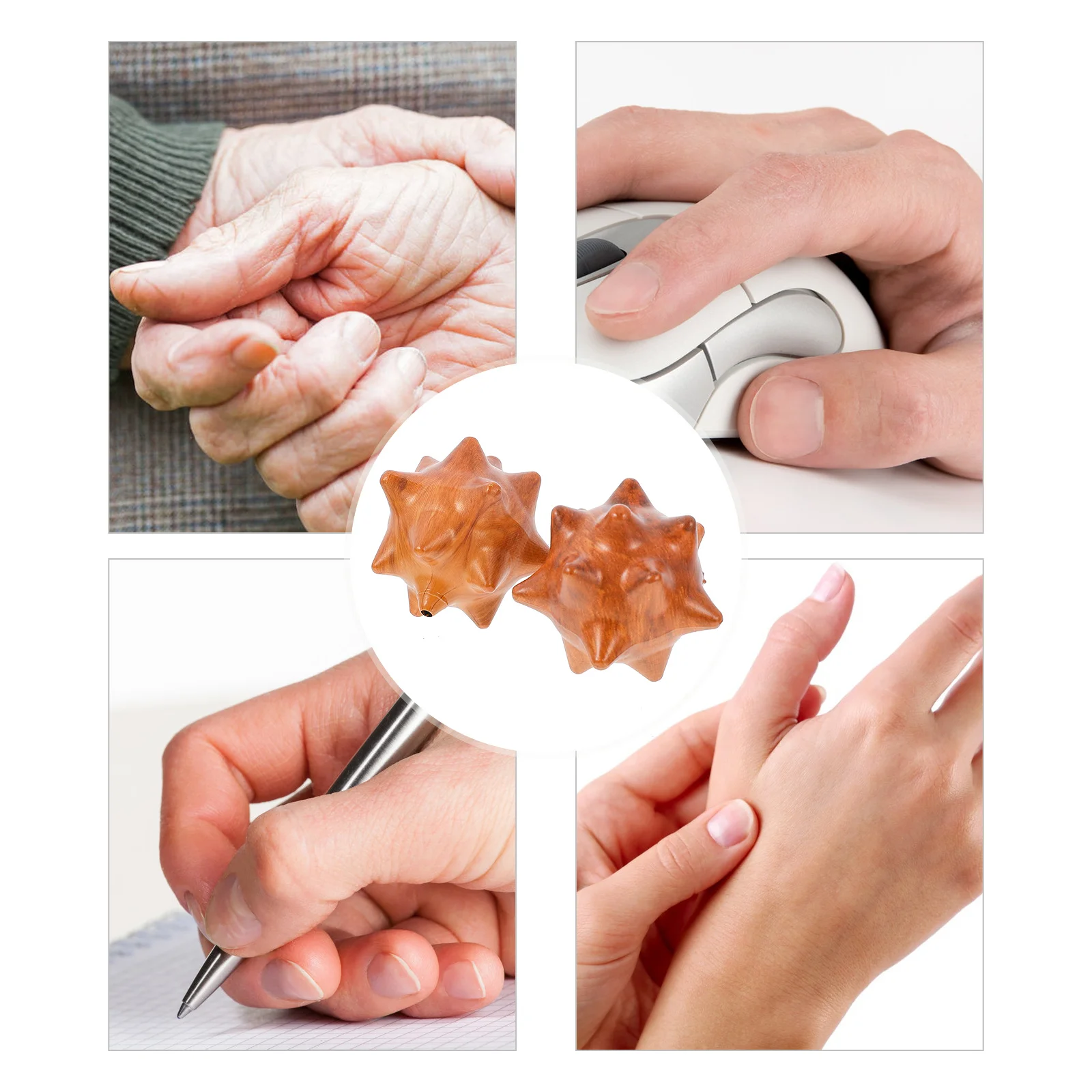 

2pcs Hand Massage Balls High-Density Finger Flexibility Training Tools Muscle Relaxation Stress Relief Fitness Roller Plastic