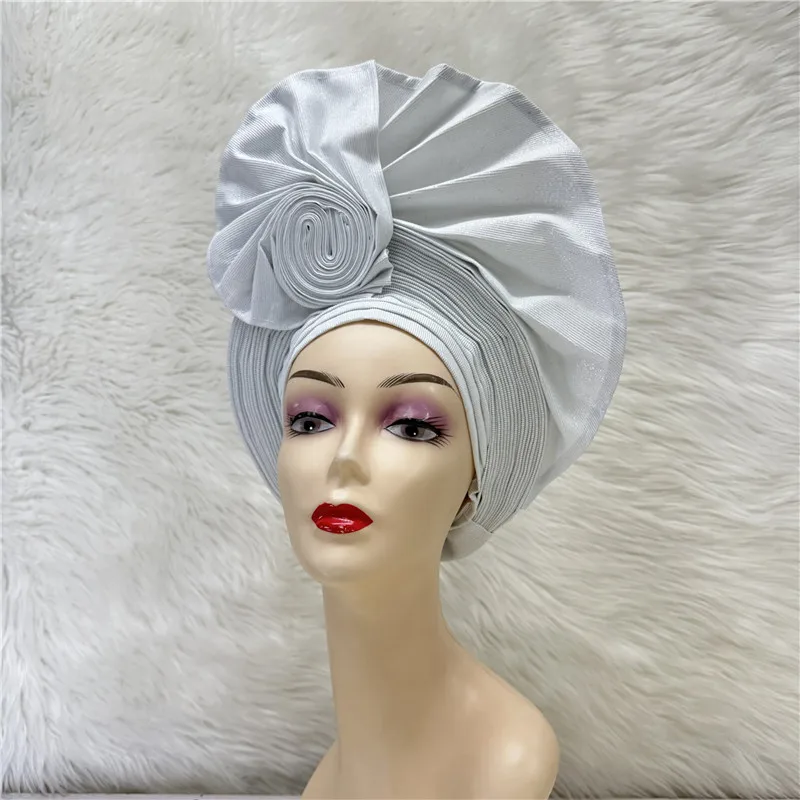 Nigerian gel headgear, with stone bead, already made auto, turban, afro aso ebi gel aso oke, wide brim headgear 7L031502