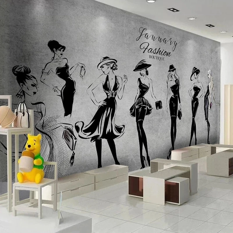 Custom 3D Photo Hand Painted Fashion Beauty Clothing Store Wallpaper Mural Living room sofa TV background bedroom restaurant 8d