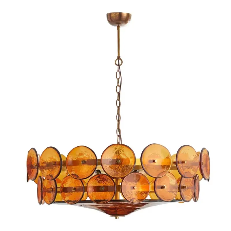 Franse stijl lichte luxe retro handgemaakte glazen woonkamerkroonluchter, Amerikaanse slaapkamer eetkamer kroonluchter - afbeelding 2