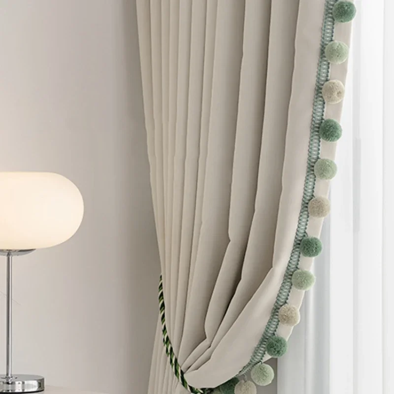 

Cream Blackout Living Room Cortinas Luxury Ornate Lace Bedroom Cortina Balcony Decorative Curtains Chenille Curtain Rideau 커튼 IG