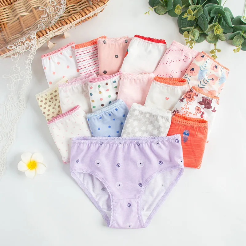 

24pcs/Lot Cotton Girls Briefs Children's Underwear Triangle Panties Kids Underpants 2-12Years