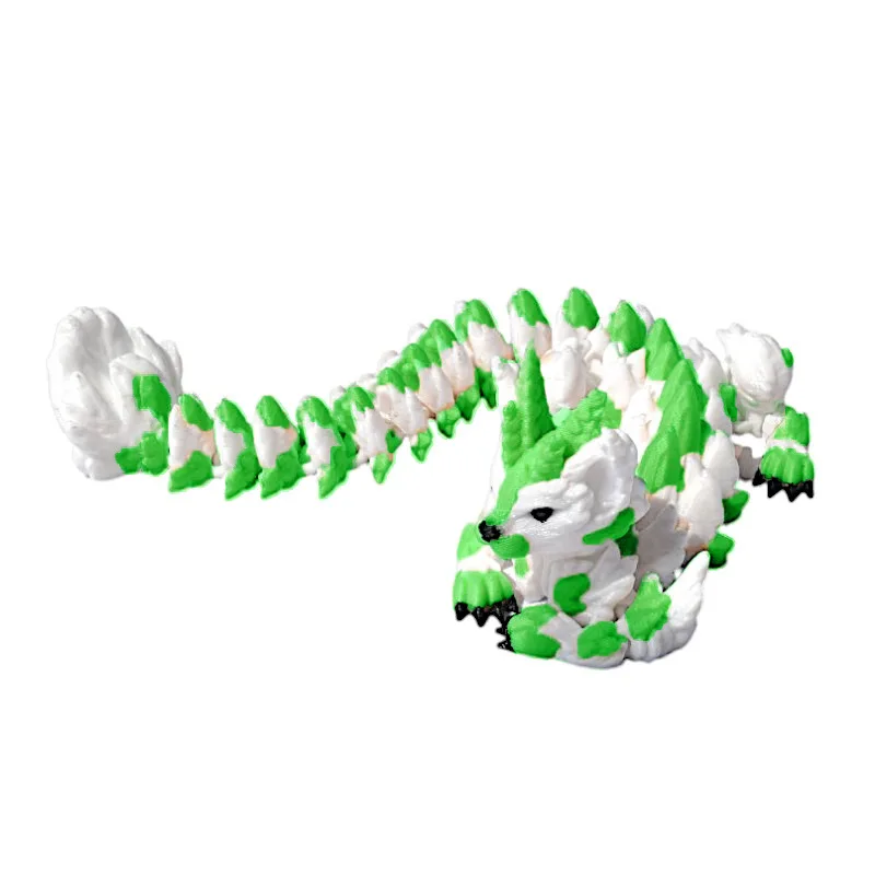 ثلاثية الأبعاد الطباعة القط التنين ألعاب مفصلية كاملة محاكاة التنين الصيني المشترك المنقولة نموذج لعبة الديكور سطح المكتب المنزلي