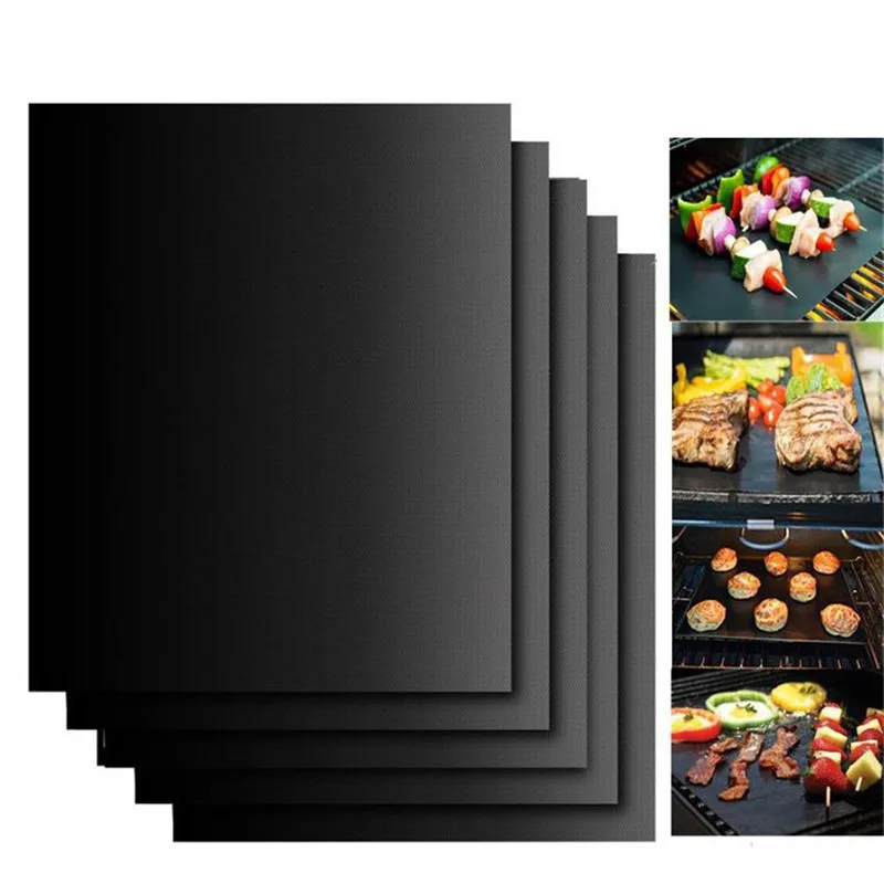 1PCS Non-stick BBQ Grill Mat 40*33cm Baking Mat BBQ Tools Cooking Grilling Sheet Heat Resistance Easily Cleaned Kitchen Tools