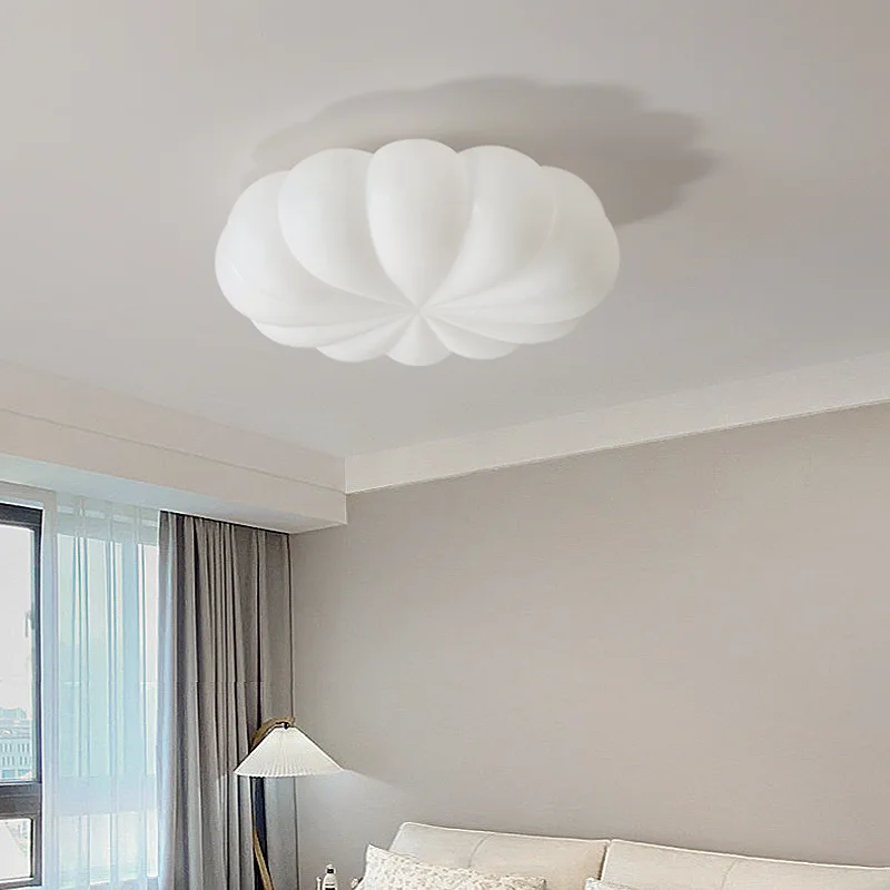 Imagem -03 - Nórdico Led Rodada Luz de Teto Lâmpada do Teto do Quarto Estilo Flor Quarto Branco Lâmpada de Decoração Iluminação Interior 220v