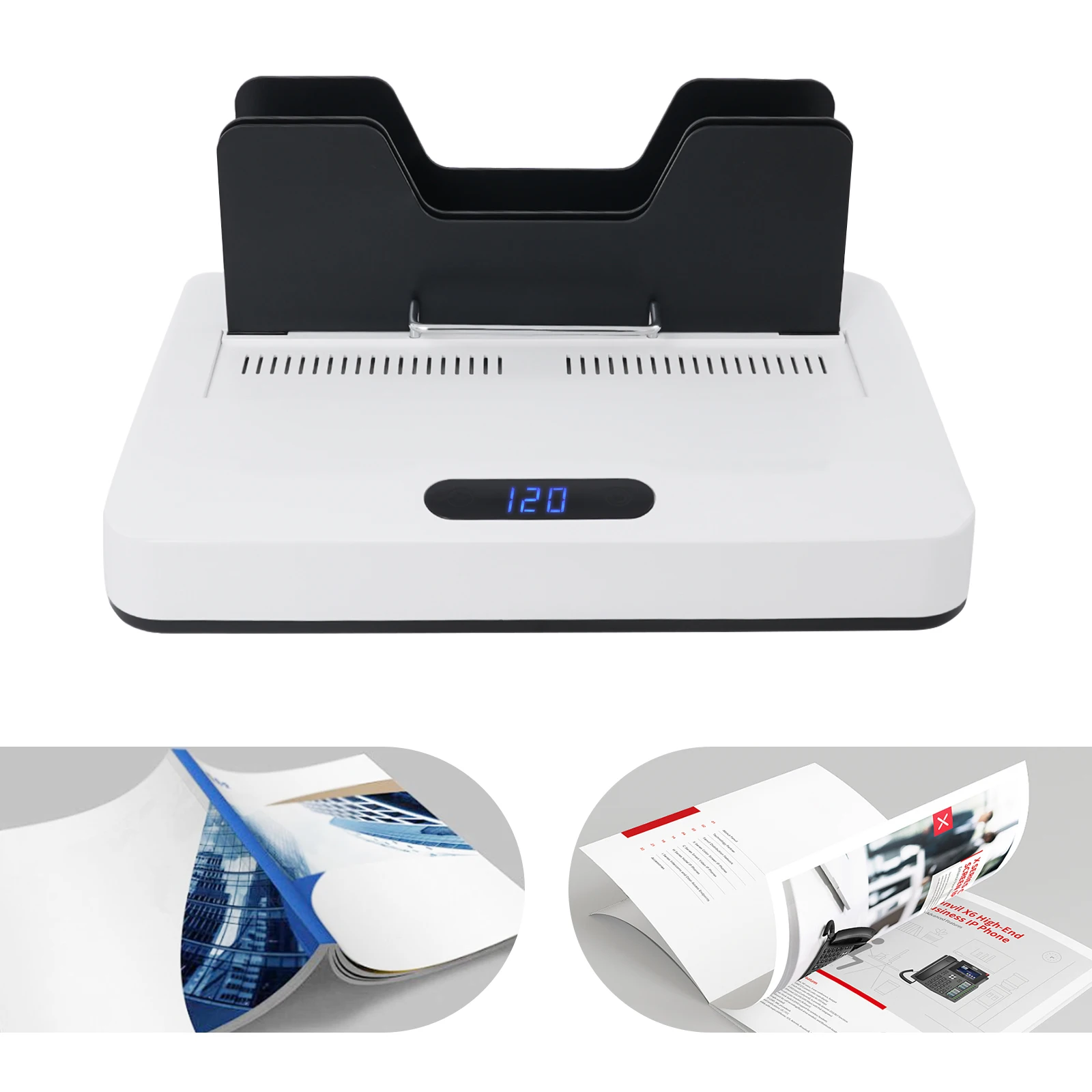 

Electric Heat Binding Machine, Heat Binding Device, Hot Melt Machine with LED Display 60mm Binding Thickness A4 Size for School