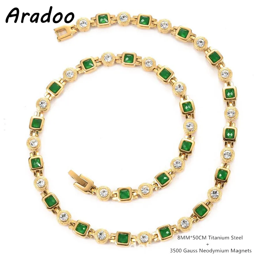 ARADOO Affordable Luxury Titanium Steel Collar Necklace for Women with Cubic Zirconia Crystal Holiday Gift