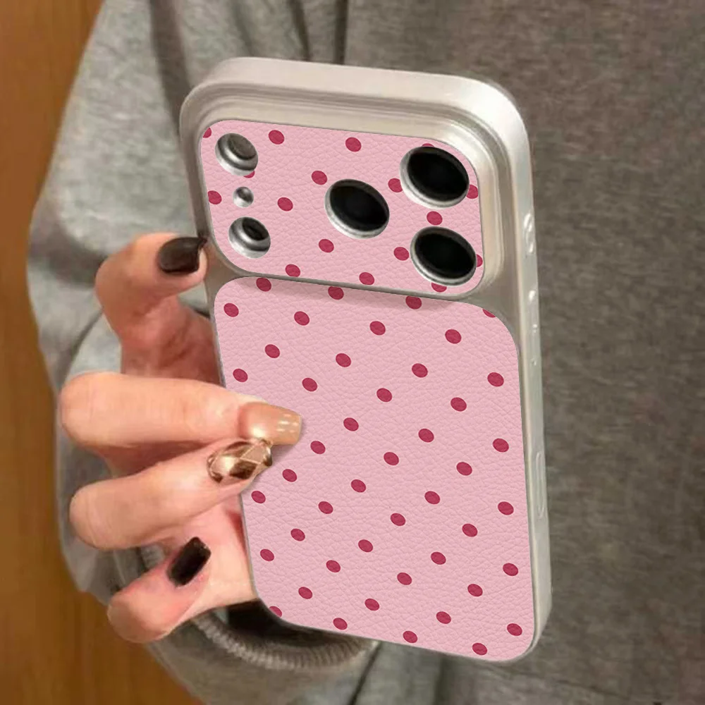 Pink Polka Dot Pattern Phone Case For iPhone 18 Pro Max 17 16 15 11 12 Pro 13 14 Pro Max Shockproof Bumper Protective Back Cover
