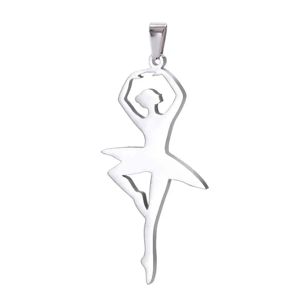 Kkjoy Mode Ballerina Tanzen Mädchen Anhänger für Frauen Edelstahl Schmuck Geburtstag Geschenk Großhandel – Detail 6