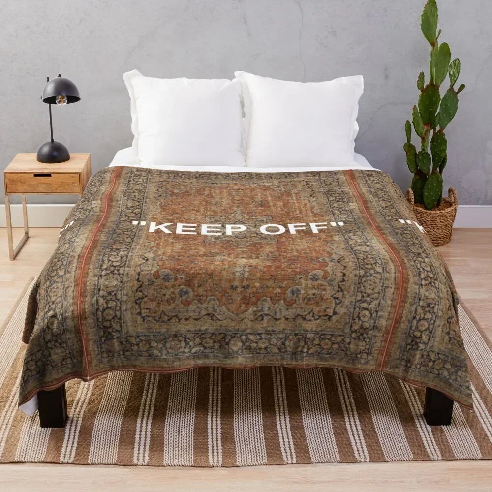 KEEP OFF - Antique Orian rug Throw Blanket Retros Quilt Blankets