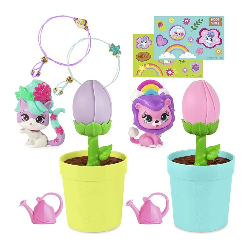 Original Cartoon Blume Petal Pets Watering Doll Surprise Petal Pet Bracelet 2-piece Set Toys Hobbies Holiday Gifts for Children