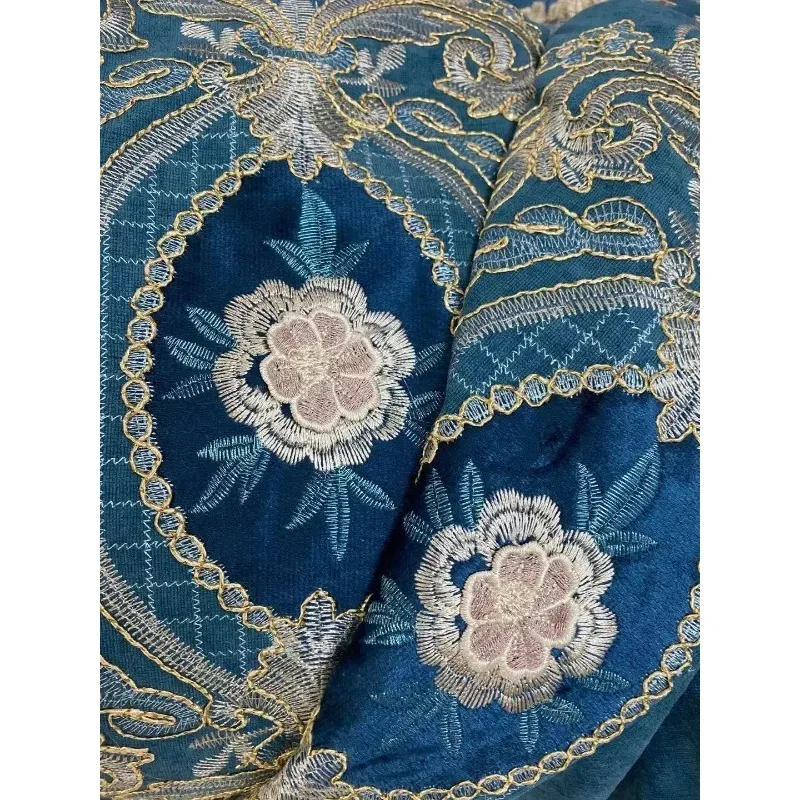 

Wholesale New Thickened Cashmere Chenille Embossed Embroidered Curtain Fabric Non Hollow Curtains for Living Dining Room Bedroom