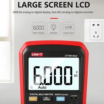 UNI T UT15B/17B/18B MAX Professional Digital Multimeter Meter Voltage Meter Capacitor Tester True RMS Electric Multimeter