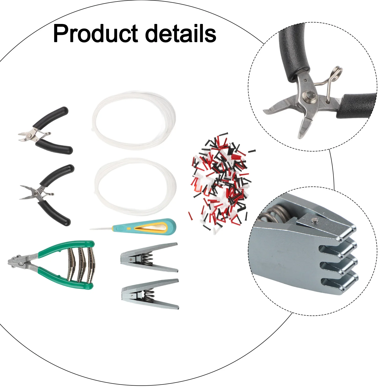 Starting Stringing Clamp Tool Kit Gripper For Badminton Tennis Squash Racket                          Racquet Threading Tool Set