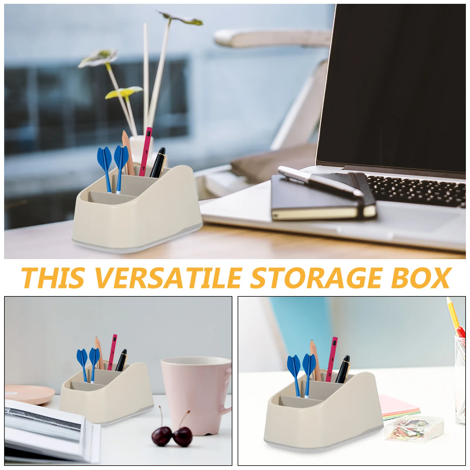 

Remote Control Holder Multi-Grid Desktop Organizer Storage Box Compact Design Anti-Slip Home