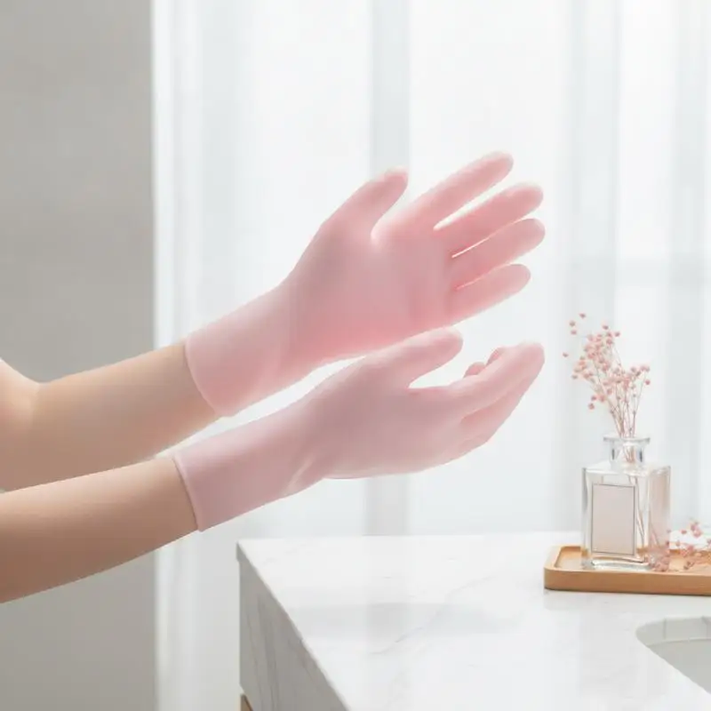 1 Pair Moisturizing Reusable Silicone Hand Masks Gloves Set Deep Nourishing For Dry Cracked Hands Home Spa Skincare Tool