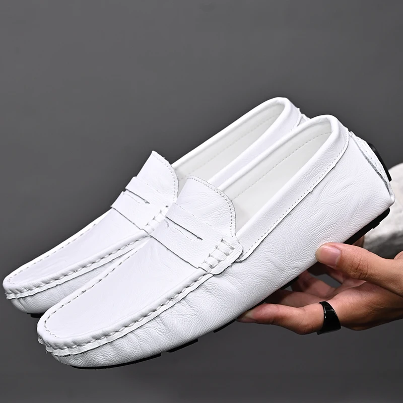 

Men Autumn New Casual Business Loafers with Soft Soles Surfaces Flat Head Breathable Comfortable Fashionable Lazy Shoes