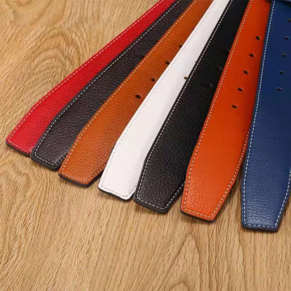 3.7cm Luxury Men Leather Belt Strap Genuine Leather No Buckle Belt Trouser Jean Belt Decor Decorative Trousers Waistband Replace
