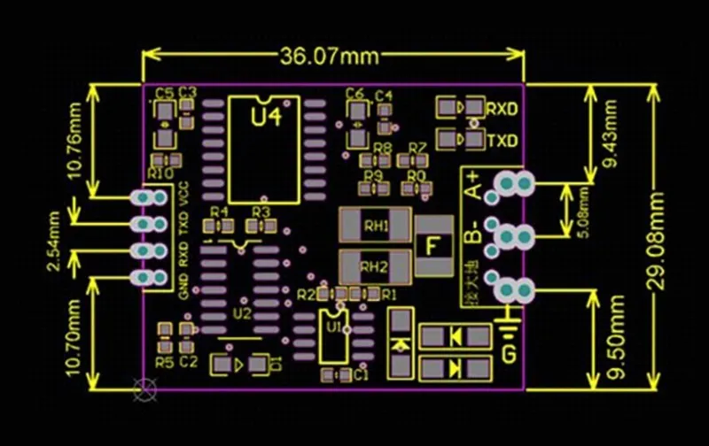 3,3 V 5V ttl uart zu rs485 isolierte Schnitts telle Konverter modul Single-Chip serielle Schnitts telle uart industrial – Detail 1