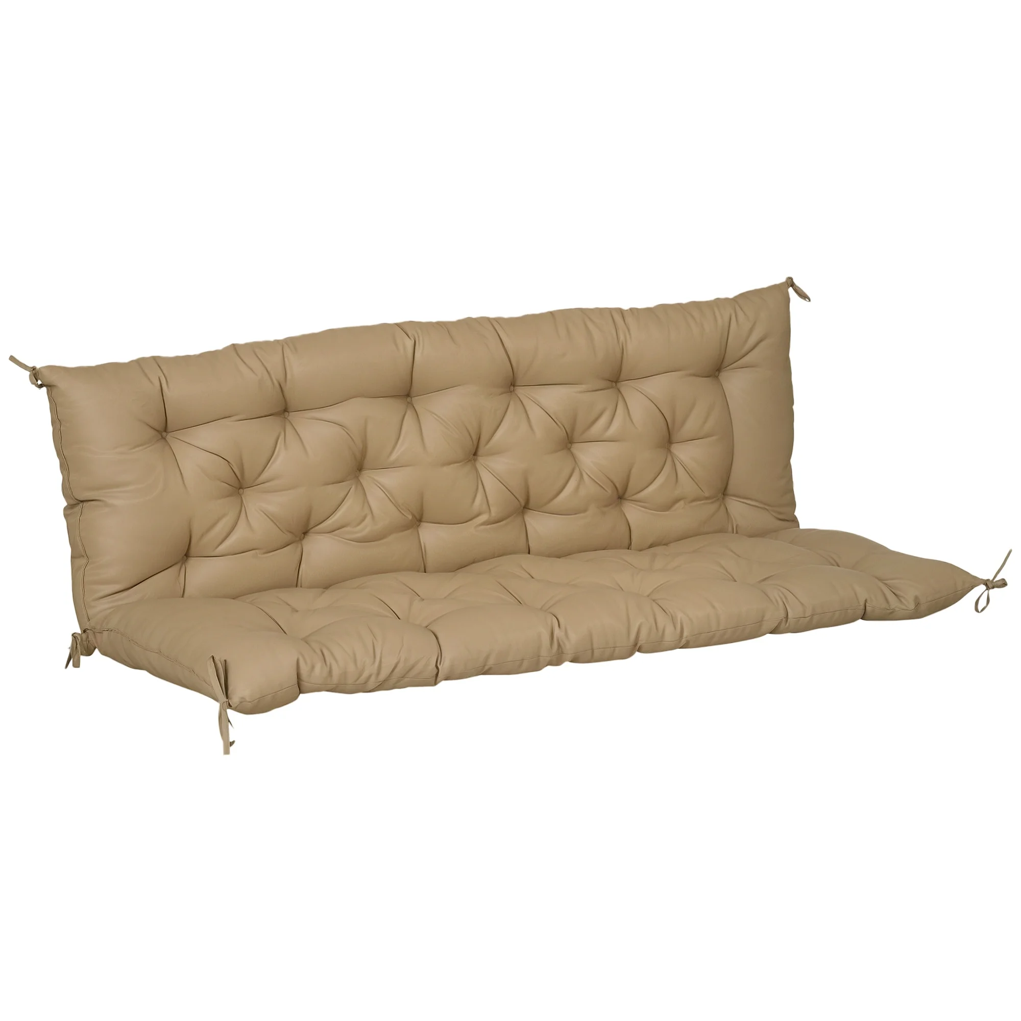 3 Seater Outdoor Seat Pads Bench Swing Chair Cushions for Patio Garden Khaki