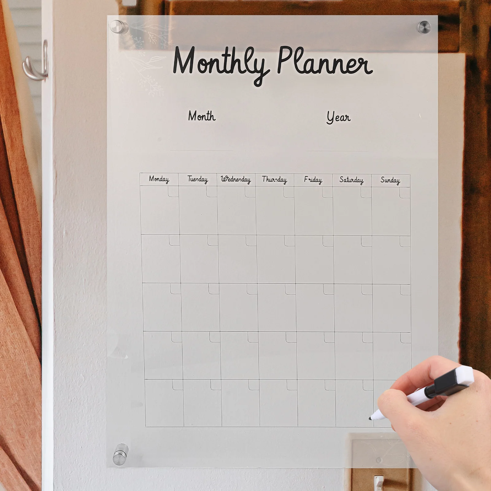 

Acrylic Message Board Whiteboard Planner Transparent Weekly Plan Display Note Memo Office Kid Room Durability