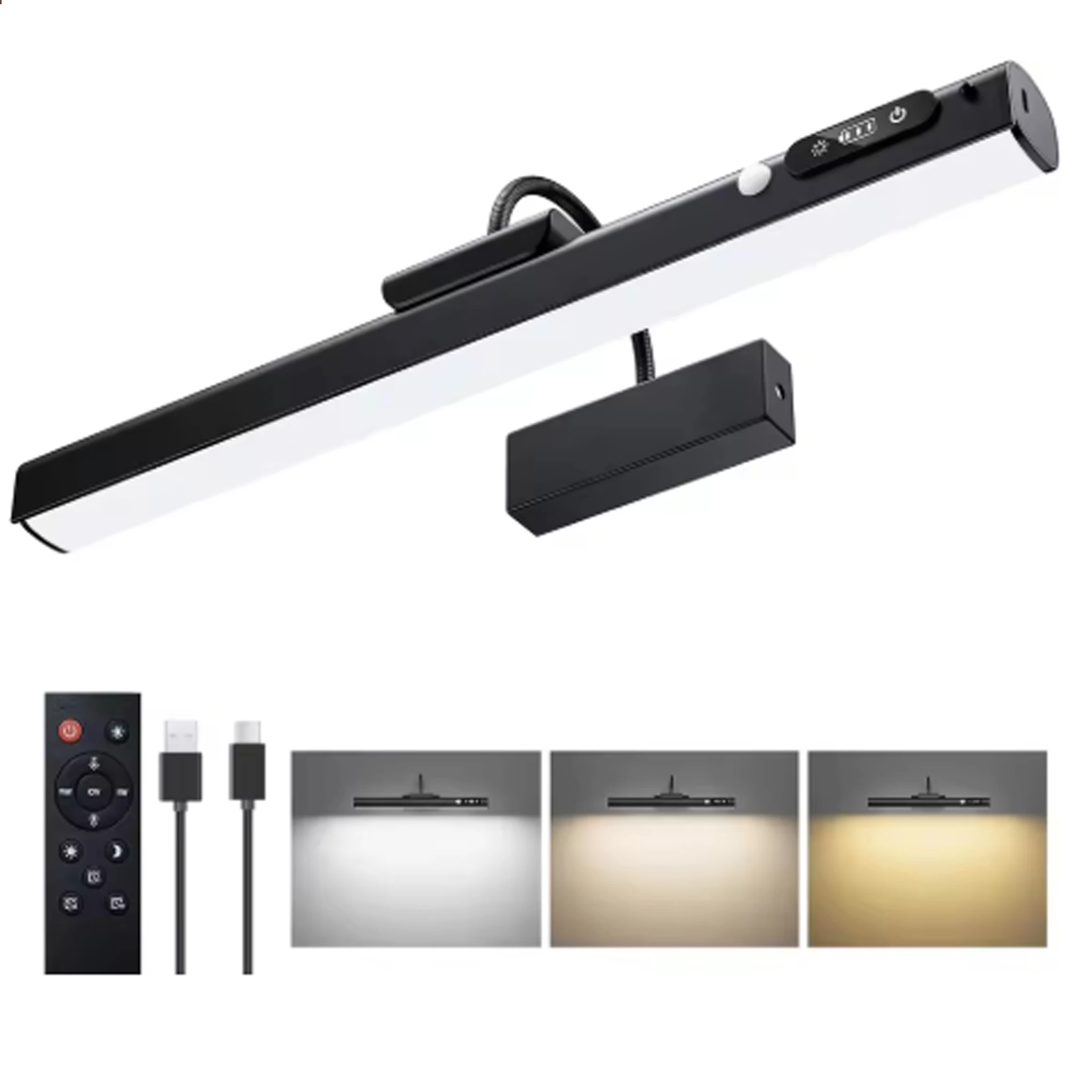 Rechargeable LED Wall Light Vanity Mirror Light with Motion Sensor Picture Light for Paintings Portraits Wall Decor