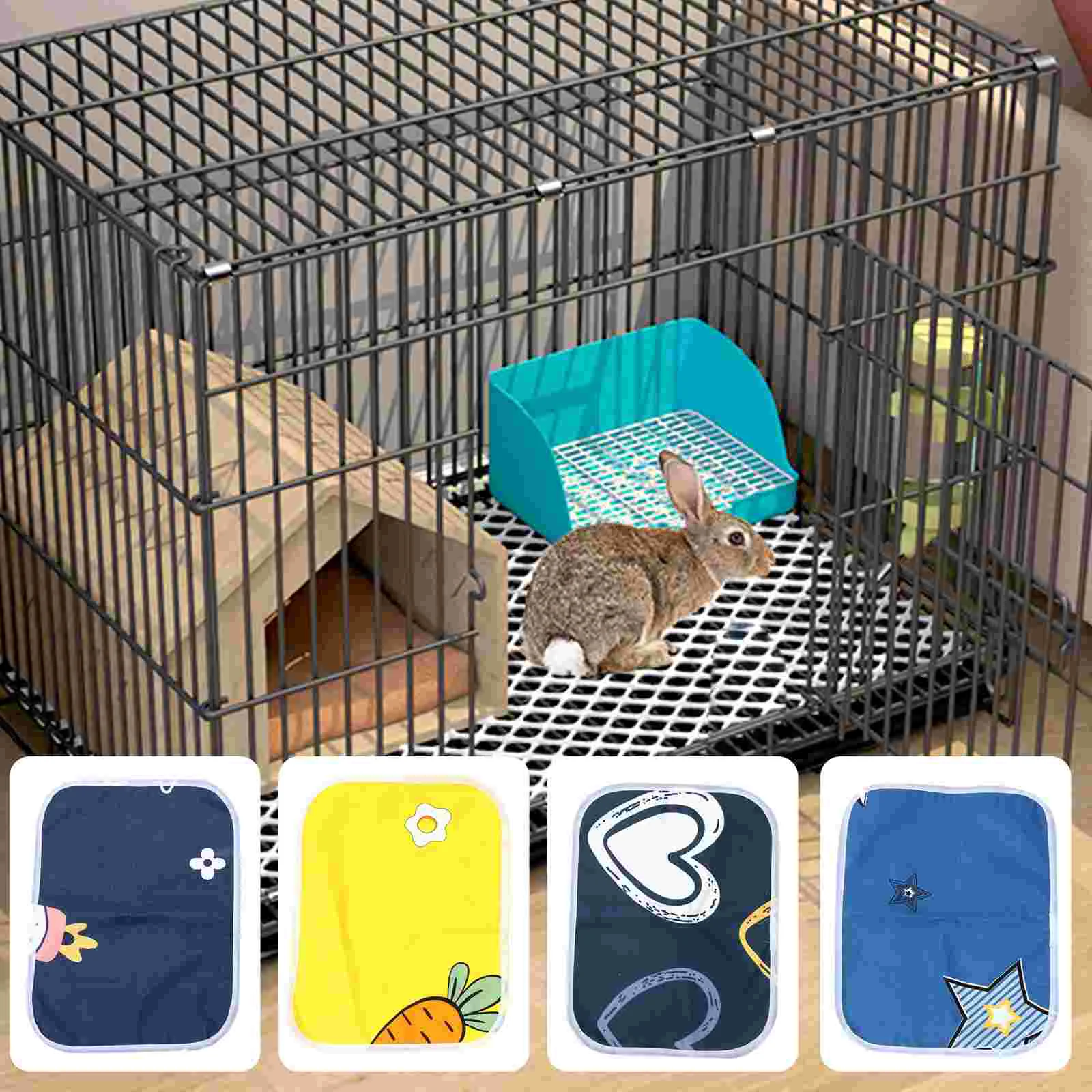 4 Pcs Guinea Pig Pad Rat Bedding for Cage Liner Washable Chinchilla Accessories Lining Hamster Pigs Pee Pads Baby